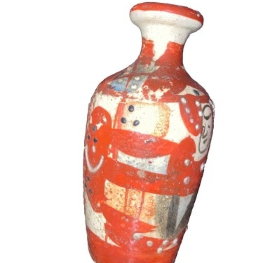 Antique Japanese Vase Satsuma Pottery Hand Painted 1900's Meiji Period 3.5" h